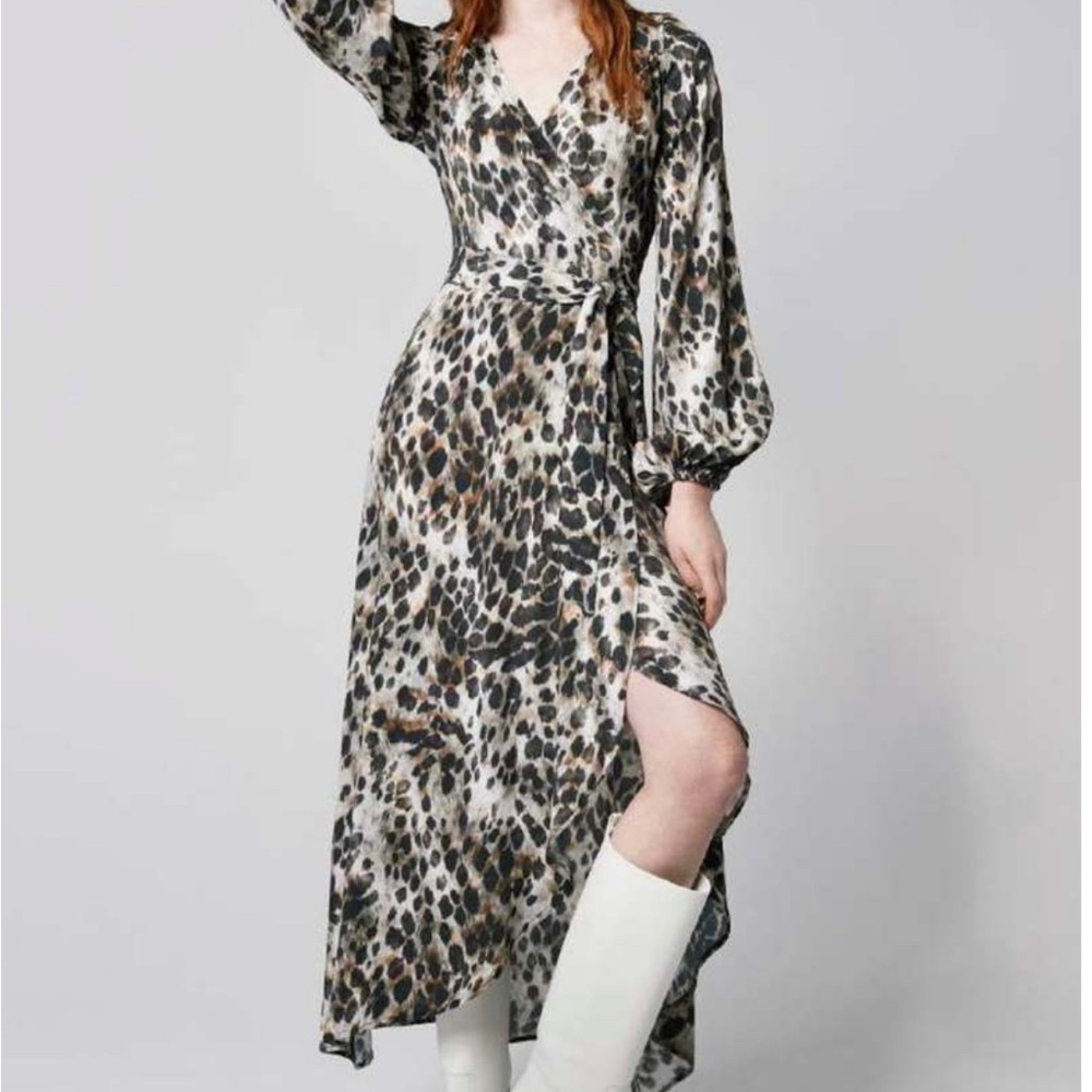 Smythe hostess Leopard Print Wrap Dress